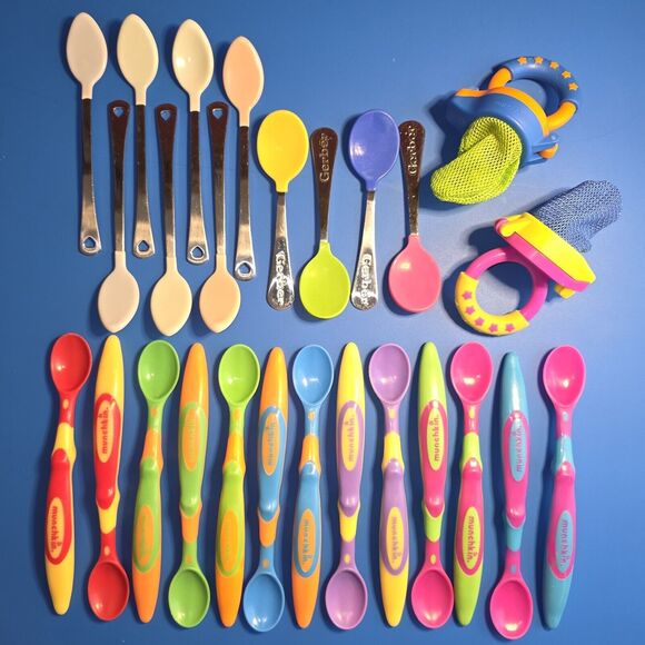 Baby Toddler Feeding Spoons Set Munchkin and Gerber Lot of  26 - Picture 1 of 16
